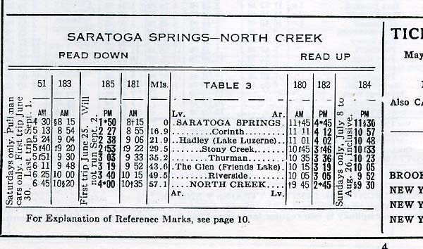 time table