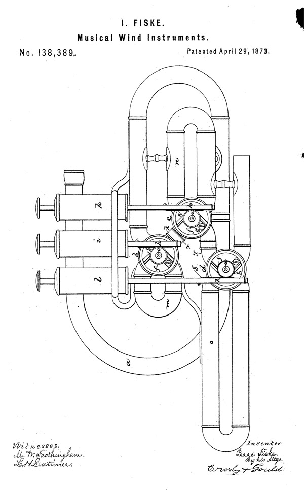 Fiske Cornet Patent 1873